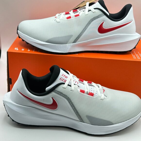 Men’s  Nike Infinity Golf NN (Wide) White University Red Box Without Lid Size 11 - Picture 1 of 12